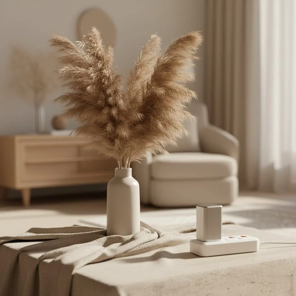 Close-up of a high joule surge protector with multiple outlets