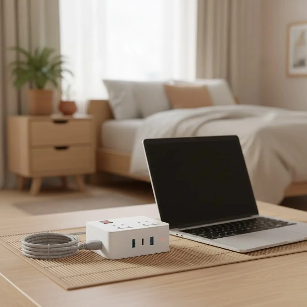 Two-prong electrical outlet with a surge protector adapter